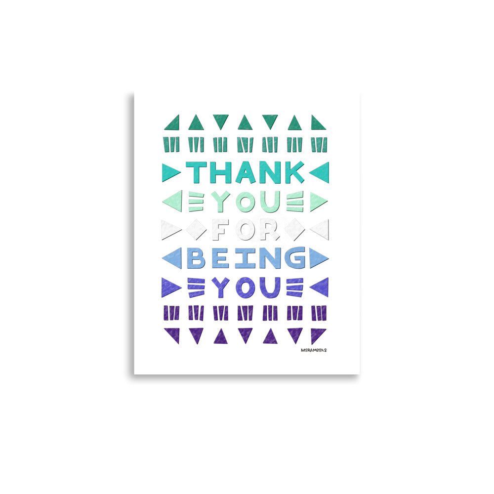 Thank You for Being You Gay Men Pride Poster