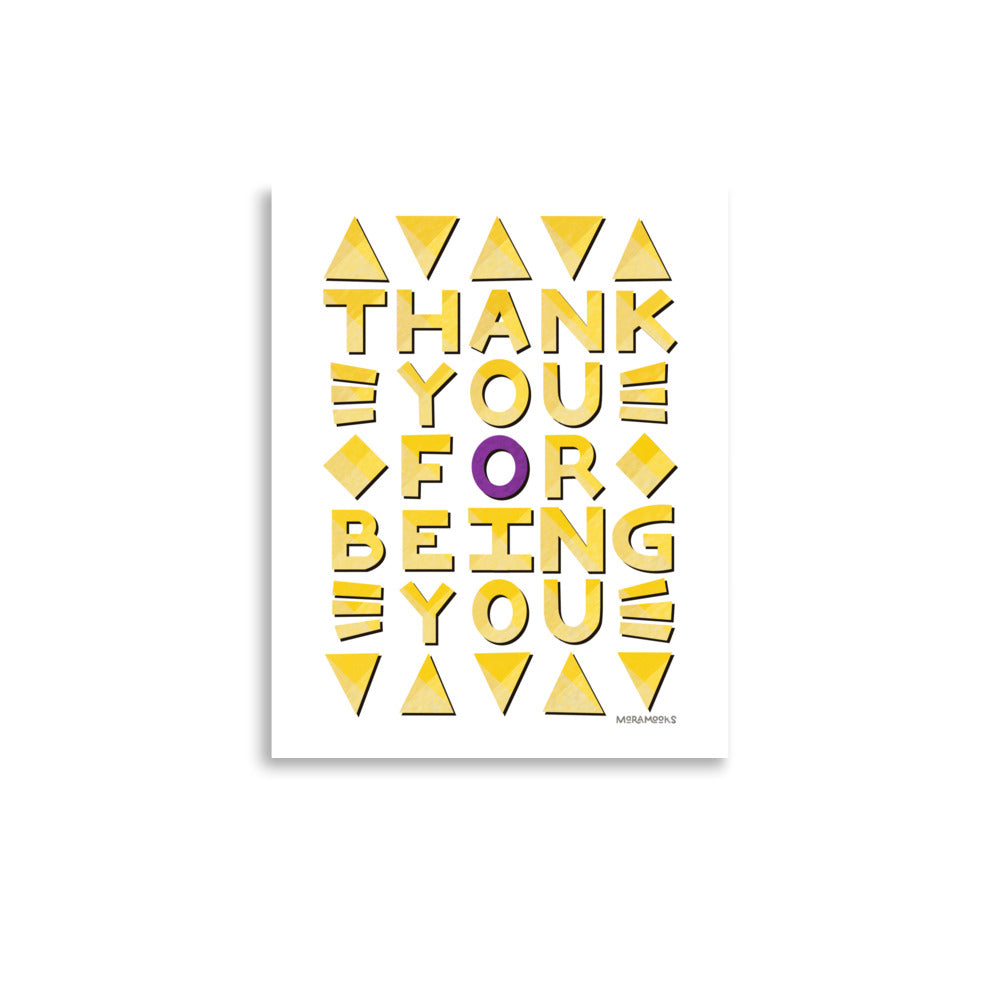 Thank You for Being You Intersex Pride Poster