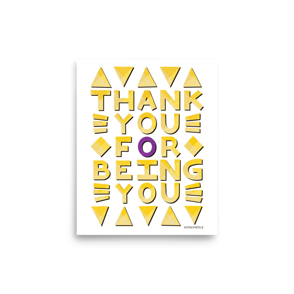 Thank You for Being You Intersex Pride Poster