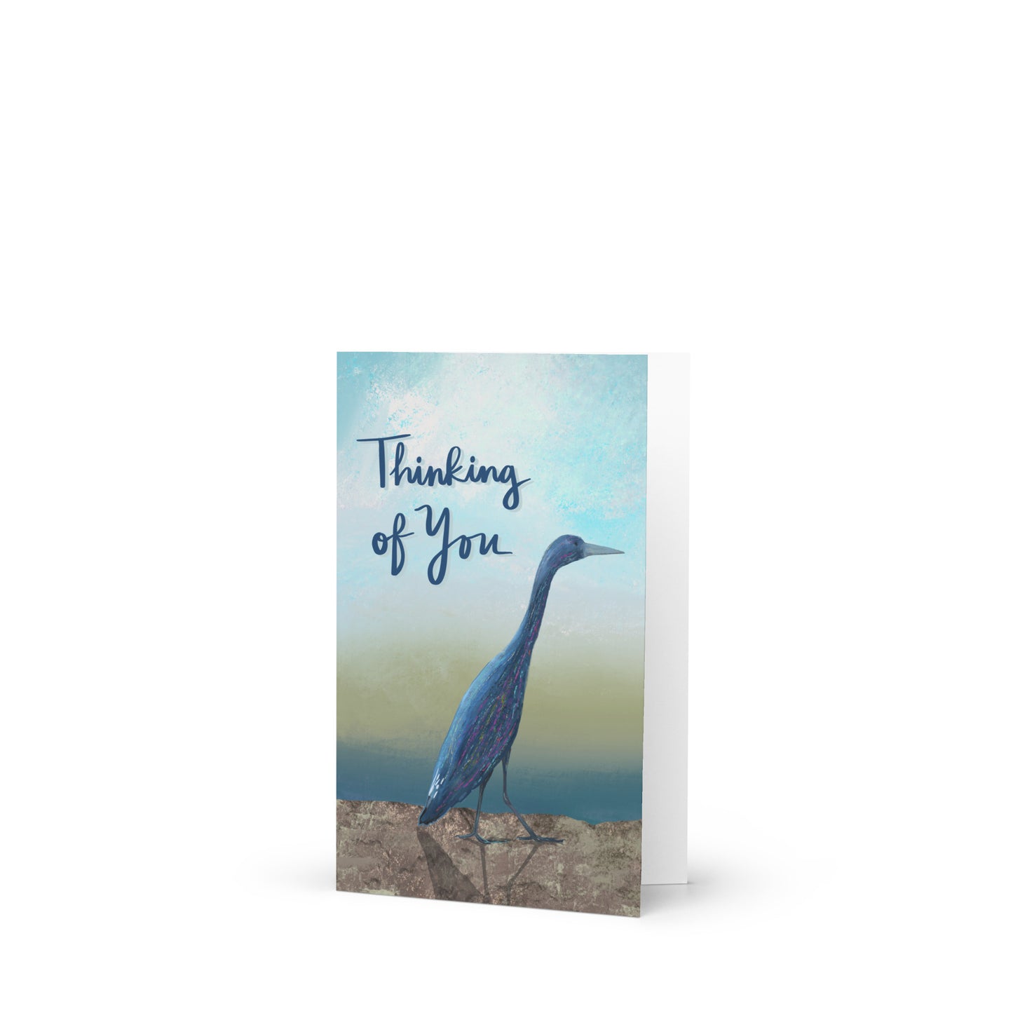 Thinking of Your Blue Heron Greeting Card