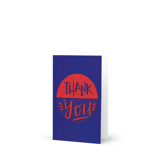 Thank You Red & Blue Greeting Card