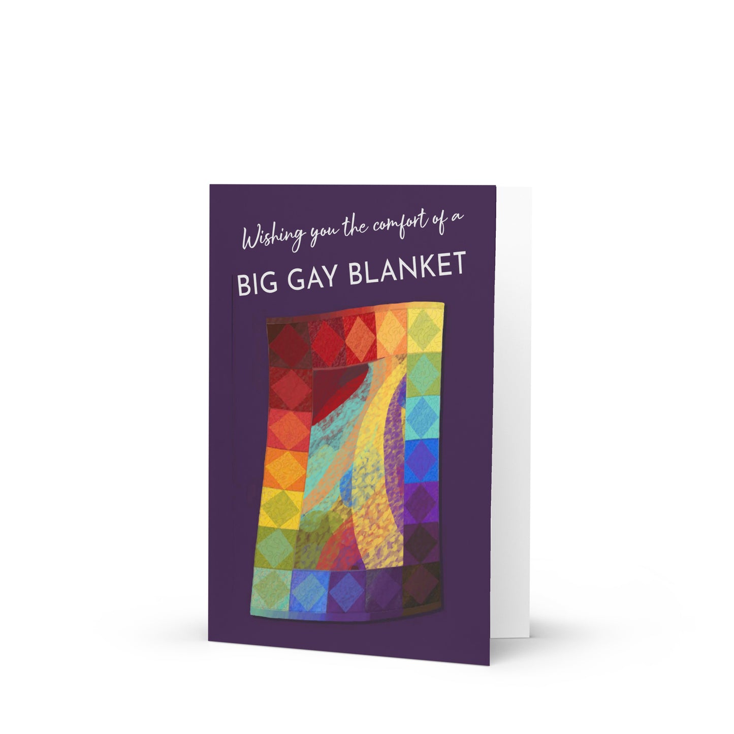 Comfort of a Big Gay Blanket Greeting Card