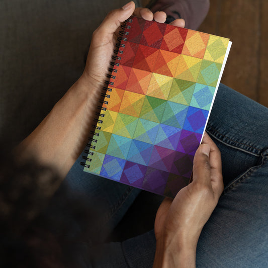 Rainbow Quilt Spiral notebook
