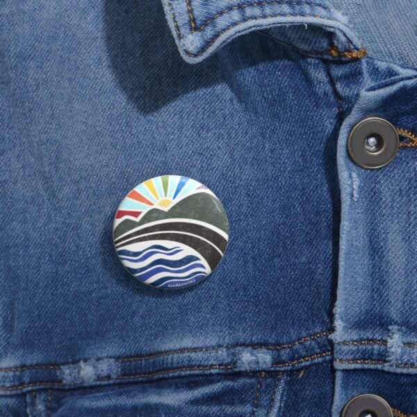 Rainbow Sunrise Pin Button | Subtle LGBTQ+ Pride - Image 2
