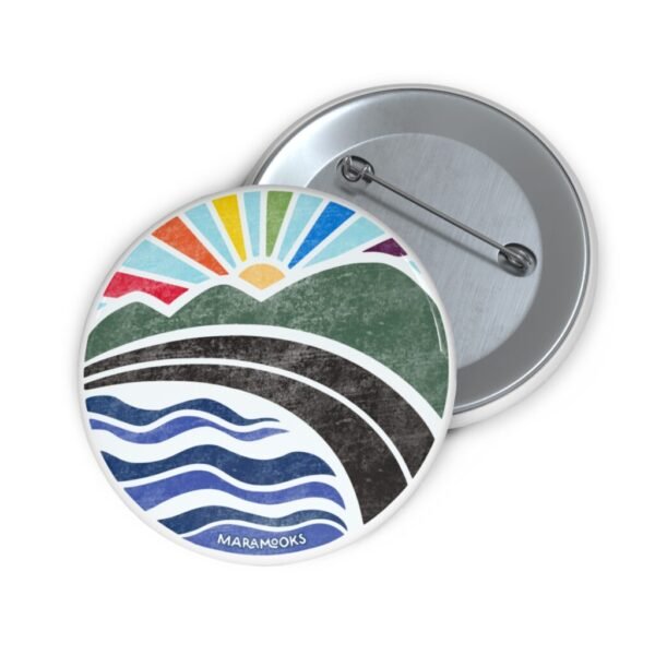 Rainbow Sunrise Pin Button | Subtle LGBTQ+ Pride - Image 3