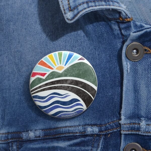 Rainbow Sunrise Pin Button | Subtle LGBTQ+ Pride - Image 4