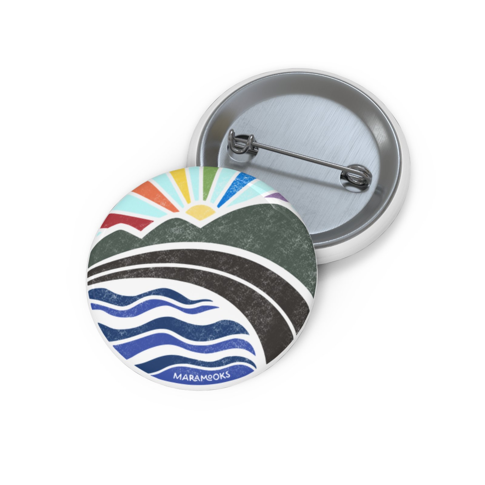Rainbow Sunrise Pin Button | Subtle LGBTQ+ Pride
